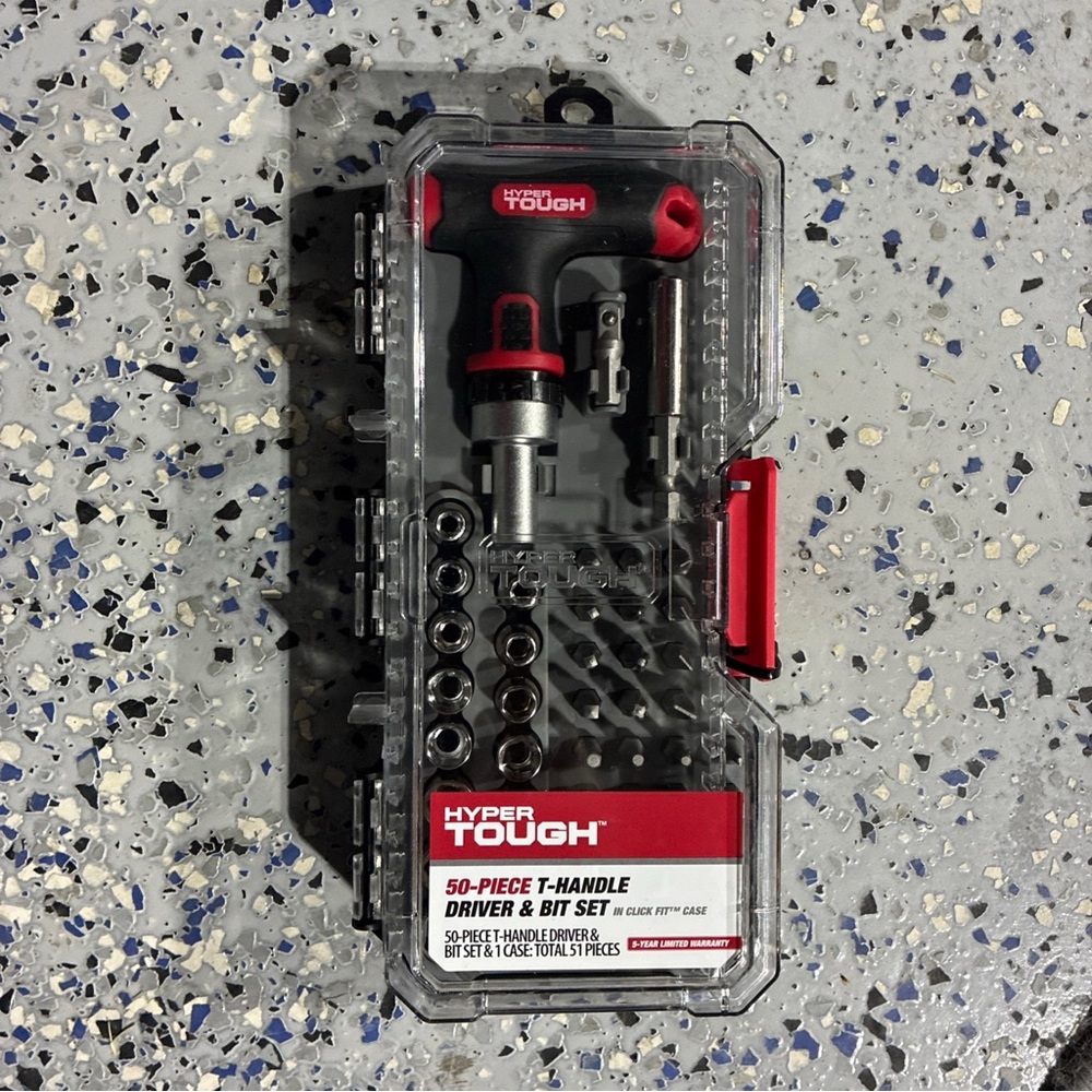 Hyper Tough Red and Black 50-Piece T-Handle Driver & Bit Set